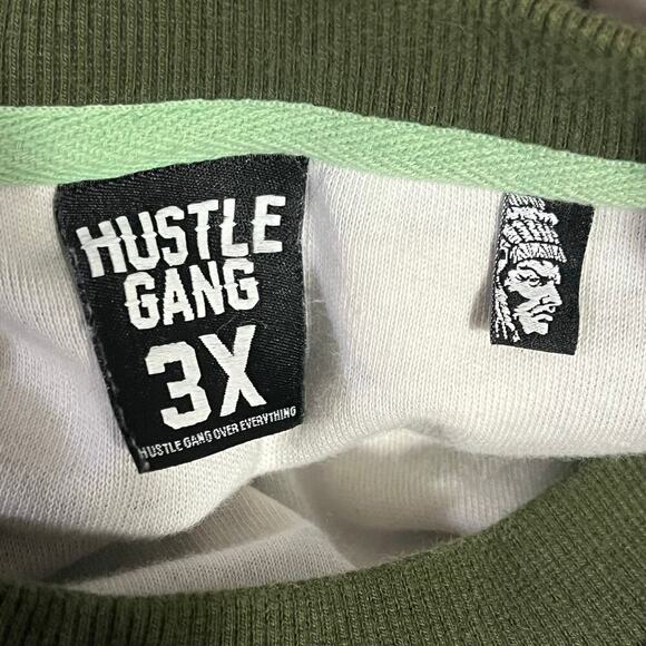 Hustle Gang Camo Graphic Pullover Sweatshirt Red Mint Green Streetwear 3XL - Picture 6 of 7